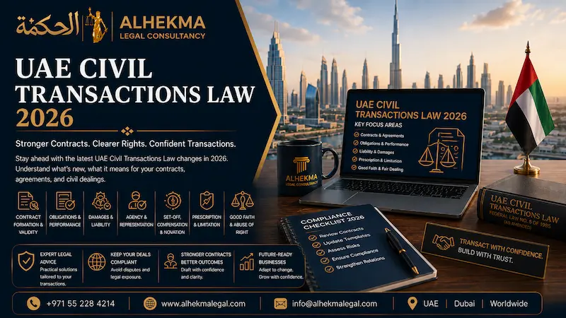 UAE Civil Transactions Law 2026 – legal documents and gavel representing new civil code